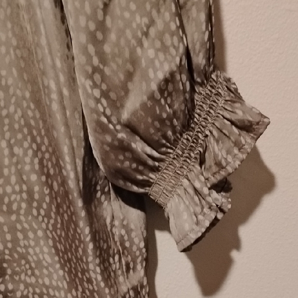 Democracy Ruffled Blouse - Tan - Picture 3 of 8